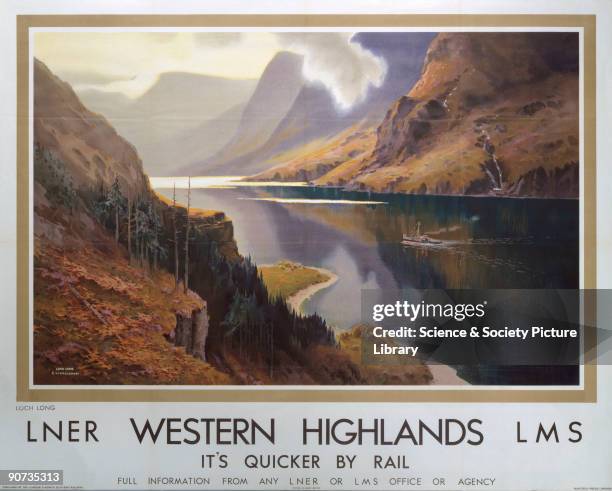 Poster produced jointly by London & North Eastern Railway and London, Midland & Scottish Railway to promote rail travel to the Western Highlands in...