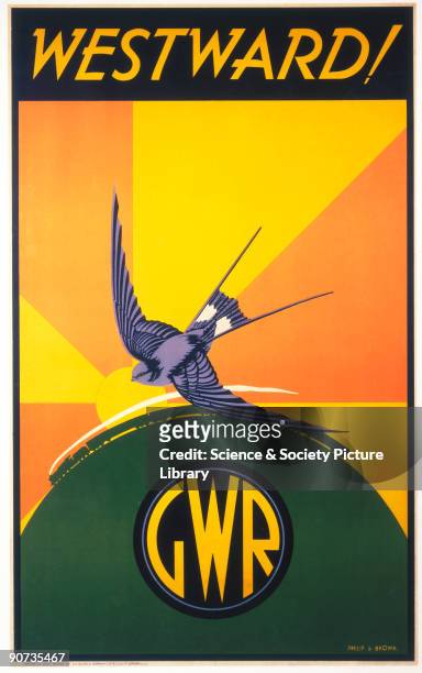 Poster produced for the Great Western Railway to advertise their West of England railway route. Artwork by Philip Brown.
