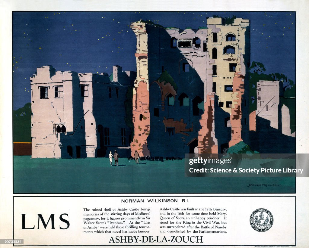 �Ashby-de-la-Zouch�, LMS poster, 1923-1947.
