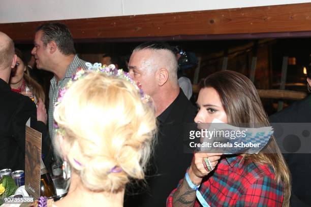 Singer of Rammstein, Till Lindemann, Sophia Thomalla during the 27th Weisswurstparty at Hotel Stanglwirt on January 19, 2018 in Going near Kitzbuehel...