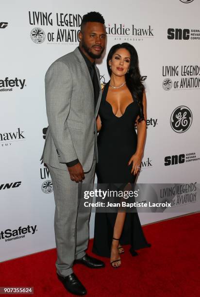 Football player James Anderson and Carissa Rosario attend the 15th Annual Living Legends of Aviation Awards held at The Beverly Hilton Hotel on...