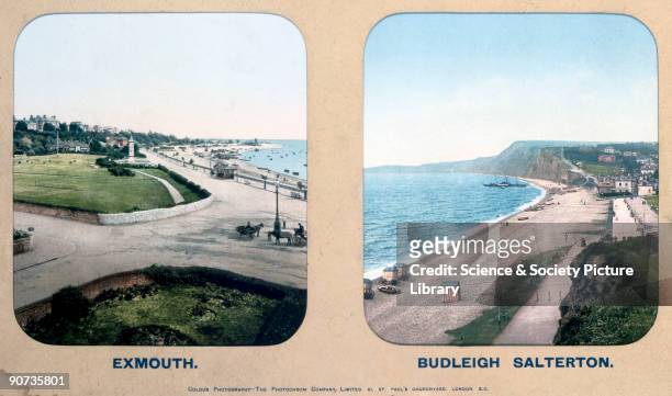 London & South Western Railway carriage photographs, showing views of the seafront at the popular Devon holiday resorts of Exmouth and Budleigh...