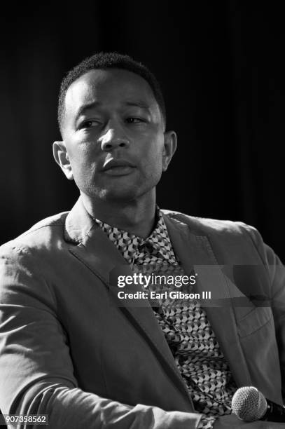 Singer John Legend serves as a panelist at Into Action!-The Criminal Justice Moment In Los Angeles: A Conversation With John Legend And Bryan...