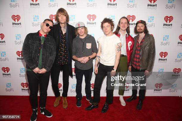 Musical group Cage the Elephant attend iHeartRadio ALTer Ego 2018 at The Forum on January 19, 2018 in Inglewood, United States.