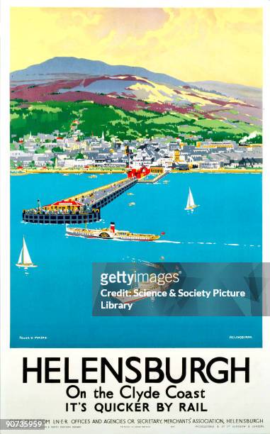 Poster produced for London & North Eastern Railway to promote rail travel to Helensburgh on the Clyde Coast of Scotland. Artwork by Frank Henry Mason...