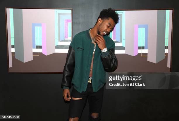 Recording artist Desiigner attends the "For Your Information" Pop-Up Art Show hosted by FYI Brand Group And Joseph Gross Gallery on January 19, 2018...