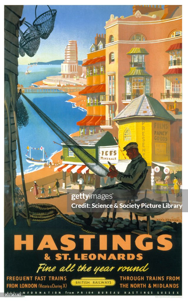 Hastings & St Leonards, BR poster, 1952.