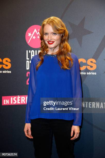 Actress Alyzee Costes attends "La Rose et La Pivoine "Short Film Premiere during the 21st Alpe D'Huez Comedy Film Festival on January 19, 2018 in...