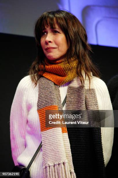 Director and Actress Sophie Marceau attends "Mme Mills" Premiere during the 21st Alpe D'Huez Comedy Film Festival on January 19, 2018 in Alpe d'Huez,...