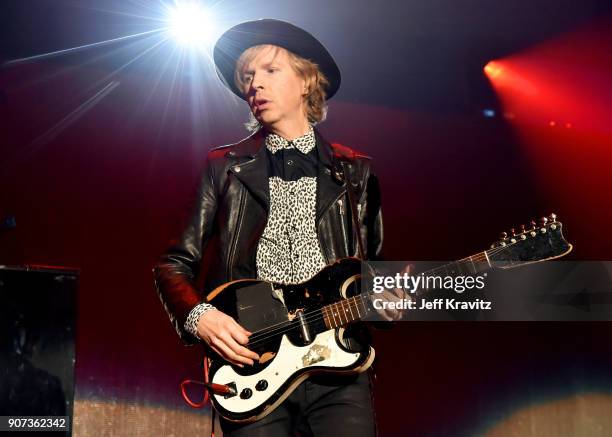 Beck performs onstage during iHeartRadio ALTer Ego 2018 at The Forum on January 19, 2018 in Inglewood, United States.