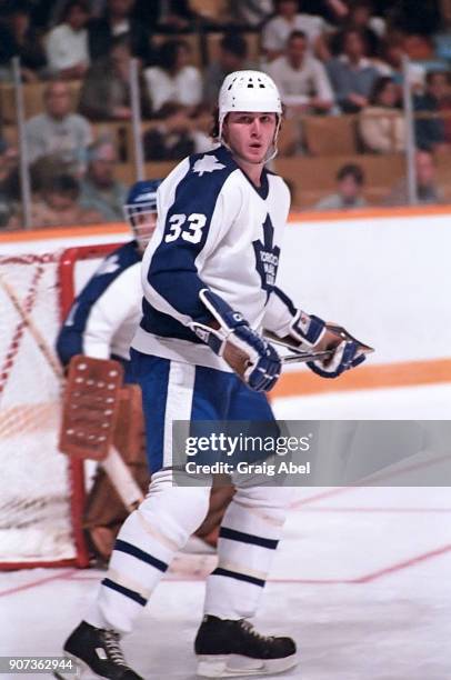Al Iafrate of the Toronto Maple Leafs skates against the Edmonton Oilers during NHL preseason game action on September 25, 1985 at Maple Leaf Gardens...