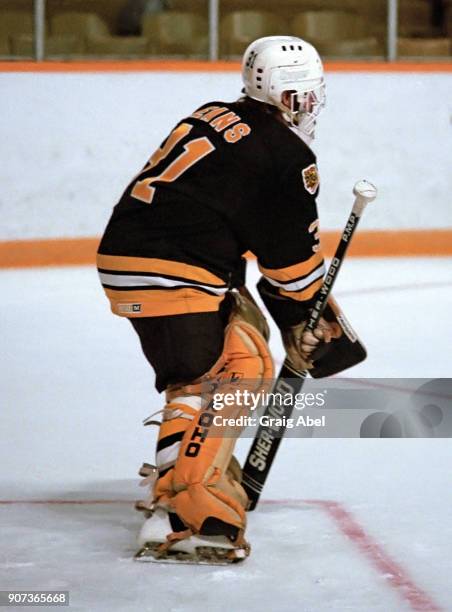 Doug Keans of the Boston Bruins skates against the Toronto Maple Leafs during NHL game action on November 14, 1985 at Maple Leaf Gardens in Toronto,...