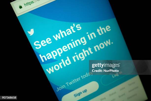 Close-up image showing the app of the micro blogging service Twitter on a smartphone in Manila, Philippines, 20 January 2018. Twitter said it found...