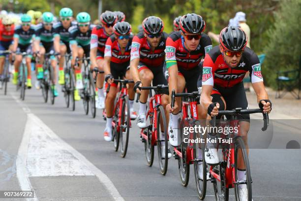 20th Santos Tour Down Under 2018 / Stage 5 Peloton / Team BMC Racing / Patrick BEVIN / Miles SCOTSON / Danilo WYSS / Richie PORTE / Main Road,...