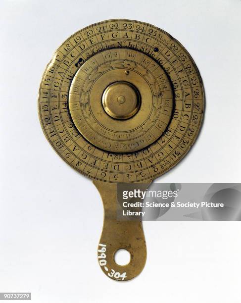 Brass perpetual calendar made by Hartston which was used for determining the dates of Easter in the Julian and Gregorian calendars. The Julian...