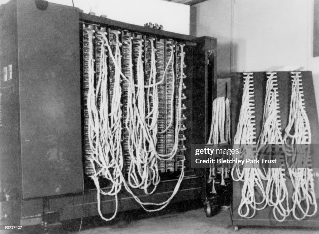 A Bombe code-breaking machine at Bletchley Park, 1943.