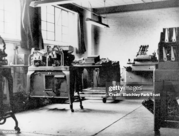 Room in C block at Bletchley Park, Buckinghamshire, the British forces' intelligence centre during WWII. The cryptographers at Bletchley Park...