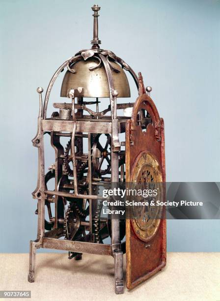 Typical domestic clock of the late sixteenth century, made wholly of iron by the brothers Ulrich and Andreas Liechti in Winterthur, Switzerland. The...