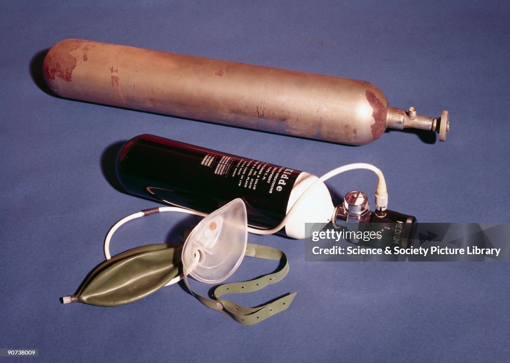Empty oxygen cylinder, 1922.