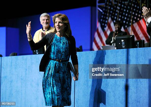 Caroline Kennedy speaks to members of the AFL-CIO at the organization's annual conference at the David L. Lawrence Convention Center September 14,...