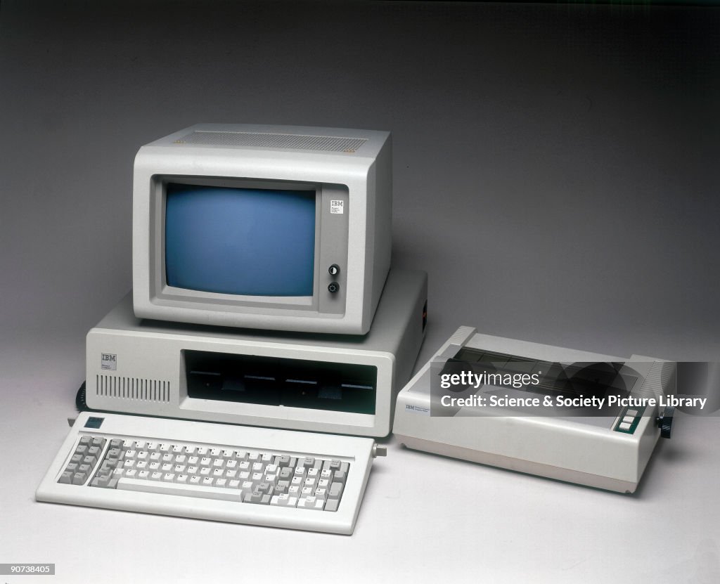 IBM PC Model 5150 with printer, 1981.