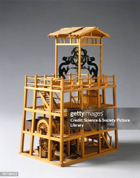 Model of a Chinese astronomical clock, copied from Su Song's 'New Design for a Mechanised Armillary Sphere and Celestial Globe' . Su Song was a...