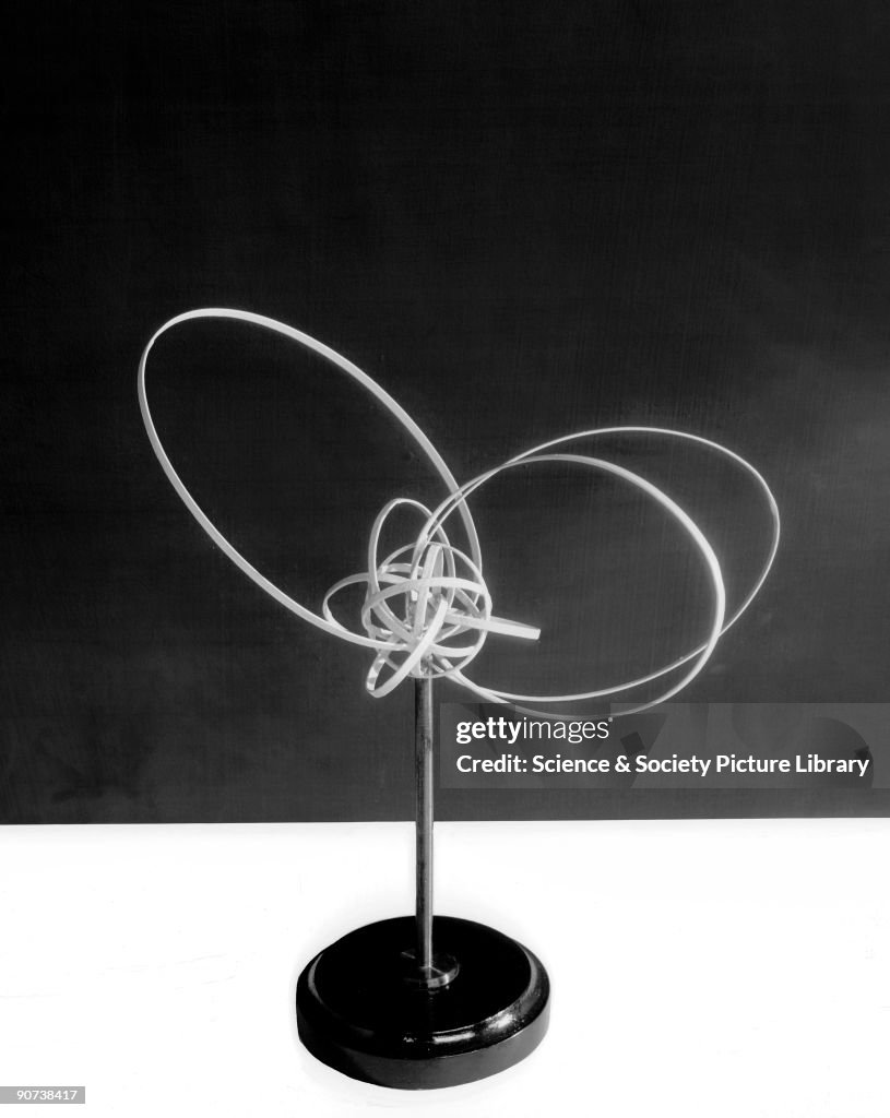 Model of an aluminium atom according to the Bohr theory of the structure of atoms.