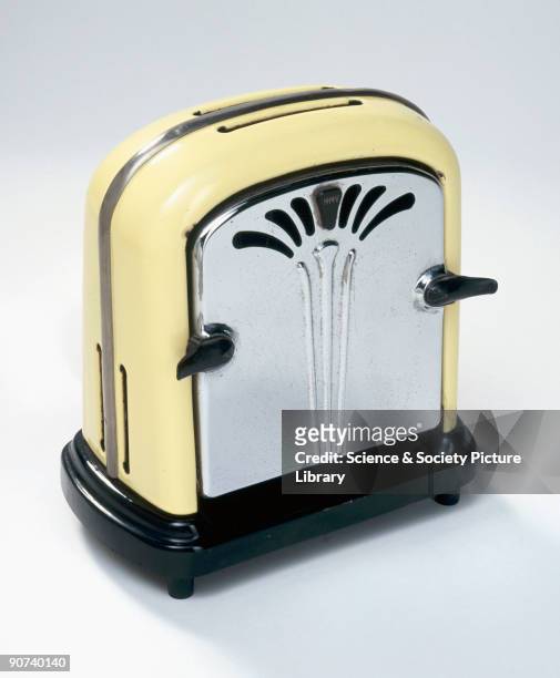 Made by the Gramophone Co Ltd, Hayes, Middlesex. From the 1940s the pop-up toaster took over as the standard design. The first pop-up toaster was...