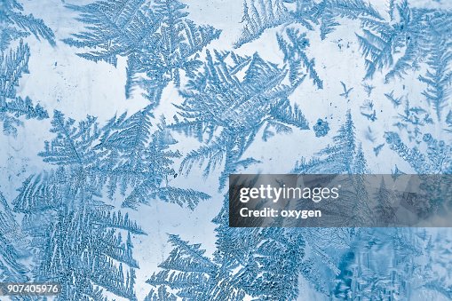 Frost blue pattern on window Frost blue pattern on window