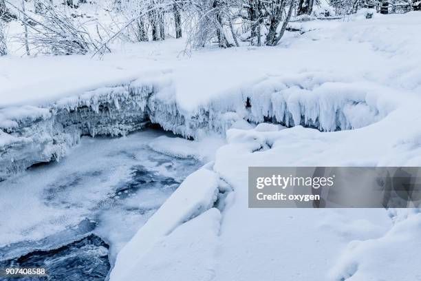 crackes on winter frozen river on altay mountains - legends brunch stock pictures, royalty-free photos & images