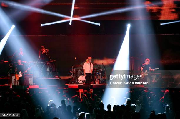 Musical group The National performs onstage during iHeartRadio ALTer Ego 2018 at The Forum on January 19, 2018 in Inglewood, United States.
