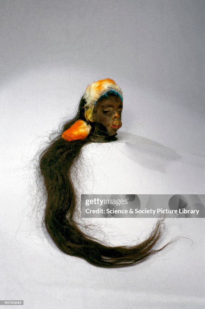 Shrunken head, South American, 19th century.