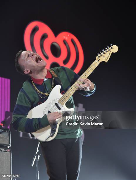 Brad Shultz of Cage the Elephant performs onstage during iHeartRadio ALTer Ego 2018 at The Forum on January 19, 2018 in Inglewood, United States.