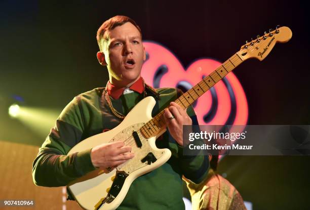 Brad Shultz of Cage the Elephant performs onstage during iHeartRadio ALTer Ego 2018 at The Forum on January 19, 2018 in Inglewood, United States.