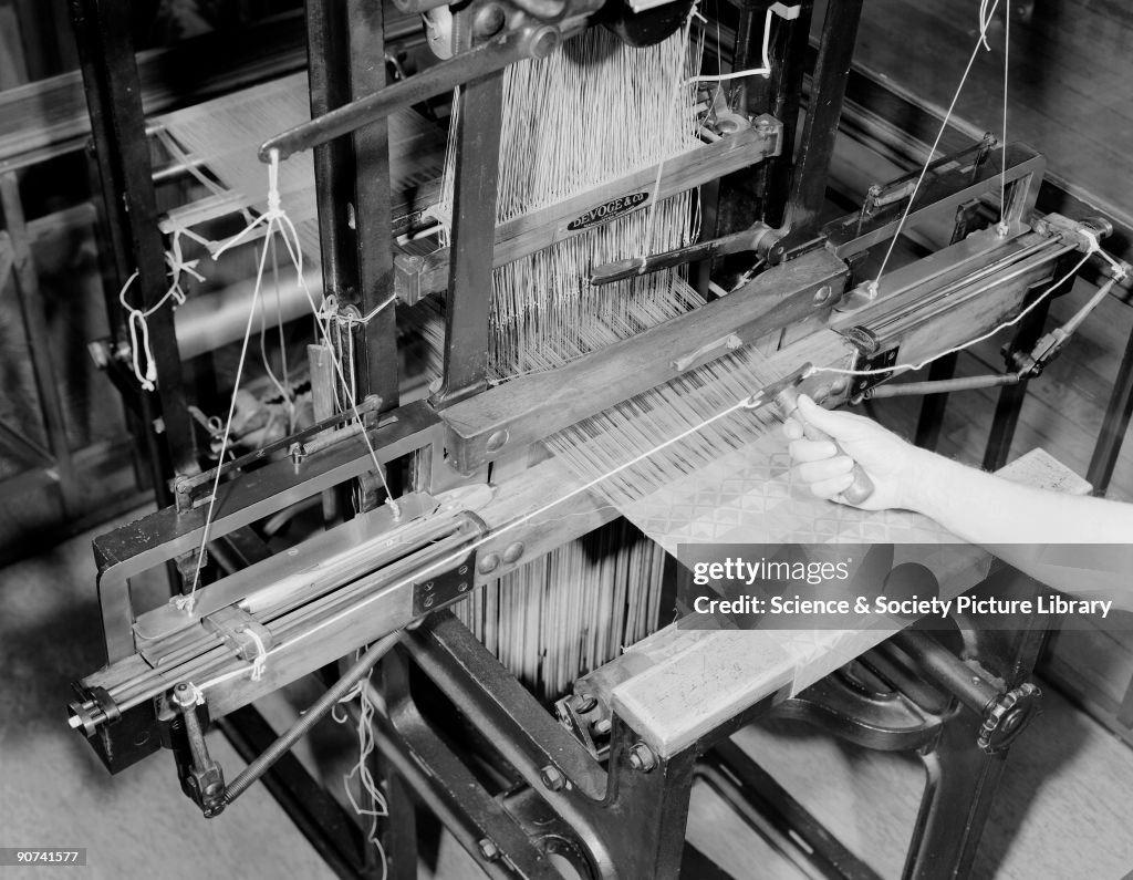 Flying shuttle for Jacquard loom, c 1800s.