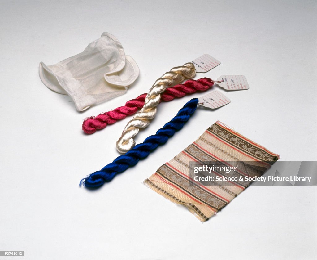 Specimens of viscose artificial silk (cellulose acetate), 1883-1925.