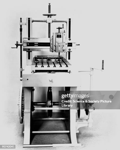 Planing machine for hand or power with mangle motion, invented by James Nasmyth .