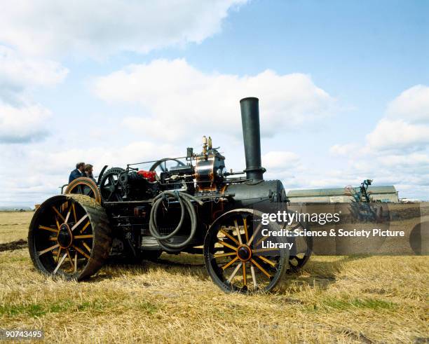 Photograph taken c 1980s of the Fowler BB116 nominal horsepower cable ploughing engine manufactured by John Fowler & Co of Leeds, West Yorkshire.