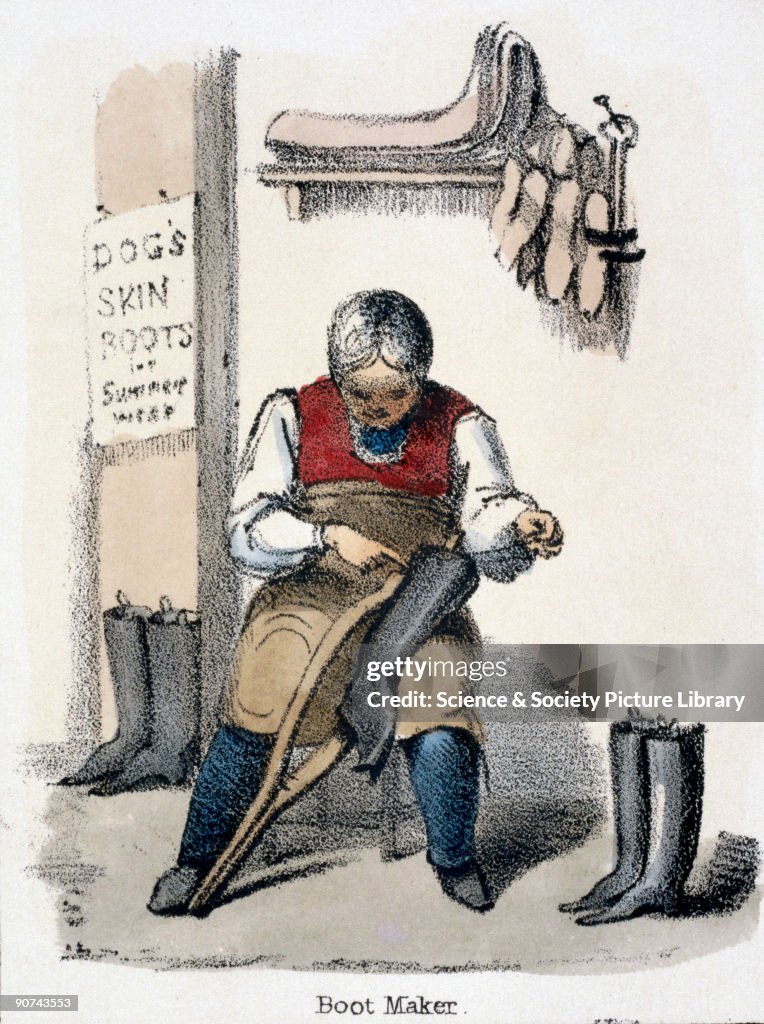 Boot Maker, c 1845.