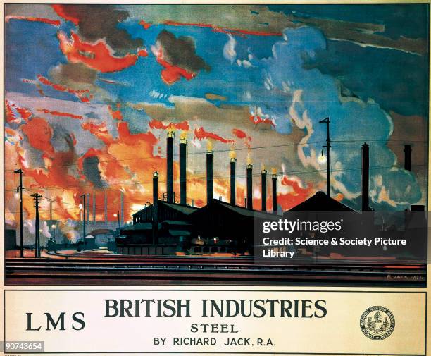 Poster produced for the London, Midland and Scottish Railway , Artwork by Richard Jack.