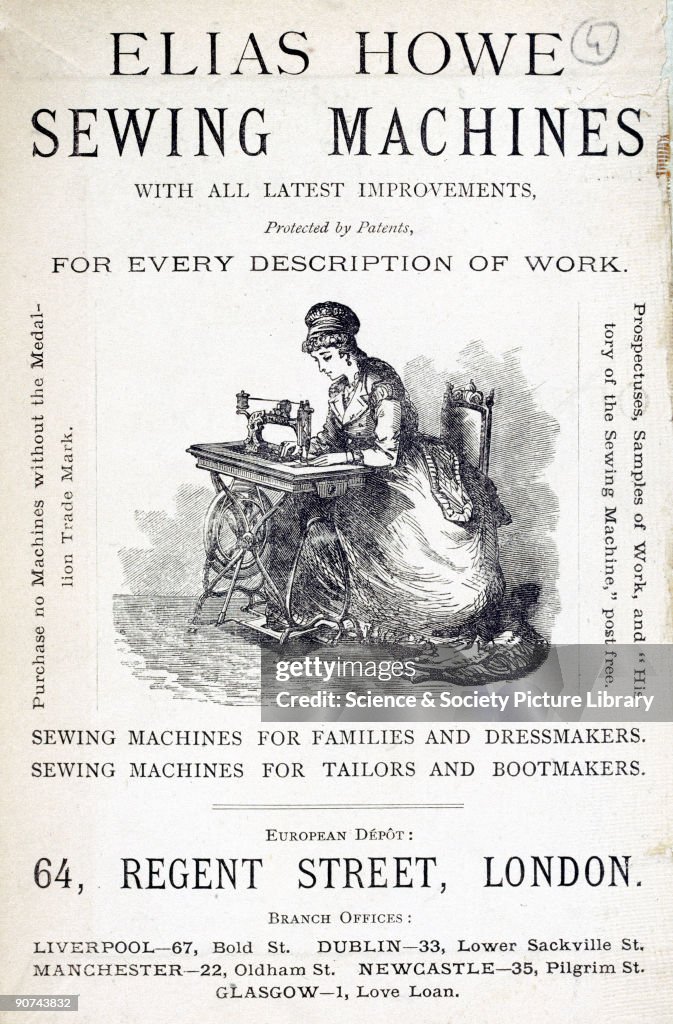 Elias Howe sewing machine, 1871.
