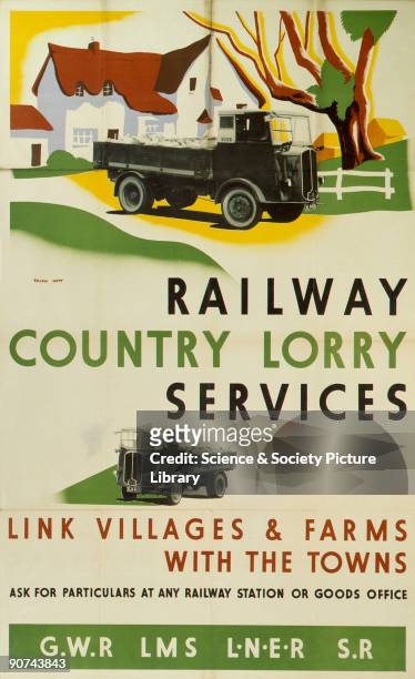 Poster produced for the Great Western Railway , London Midland & Scottish Railway , London & North Eastern Railway and Southern Railway to promote...