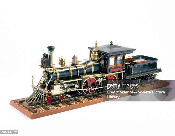 American 4-4-0 locomotive, 1875. Associated with the Erie Railroad in America. Early American locomotives were either direct orders from British...