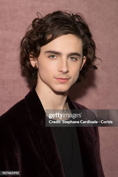 Actor Timothée Chalamet attends the Berluti Menswear Fall/Winter 2018-2019 show as part of Paris Fashion Wee January 19, 2018 in Paris, France.