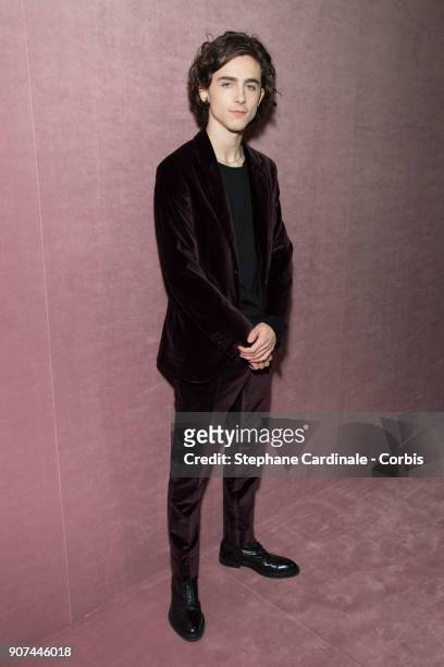 Actor Timothée Chalamet attends the Berluti Menswear Fall/Winter 2018-2019 show as part of Paris Fashion Wee January 19, 2018 in Paris, France.