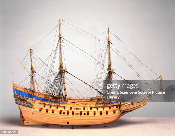 Rigged model . This Swedish 64-gun warship sank on her maiden voyage in 1628, 1500 yards from shore. The cause of her loss was lack of stability,...