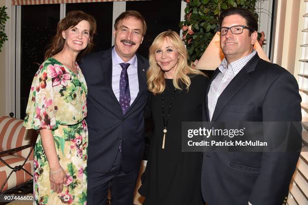 Kendra Reeves, Mike Lindell, Ava Roosevelt and Christopher M. Twardy attend Mrs. Ava Roosevelt, philanthropist and author of The Racing Heart, hosts...