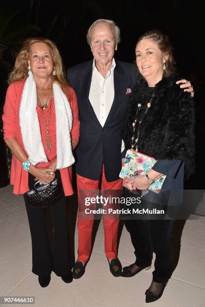 Countess Diane de La Begassiere, Anthony Underwood and Mary Underwood attend Mrs. Ava Roosevelt, philanthropist and author of The Racing Heart, hosts...