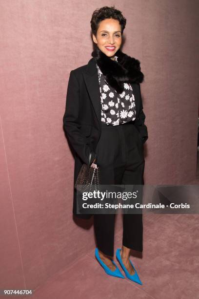 Farida Khelfa attends the Berluti Menswear Fall/Winter 2018-2019 show as part of Paris Fashion Wee January 19, 2018 in Paris, France.