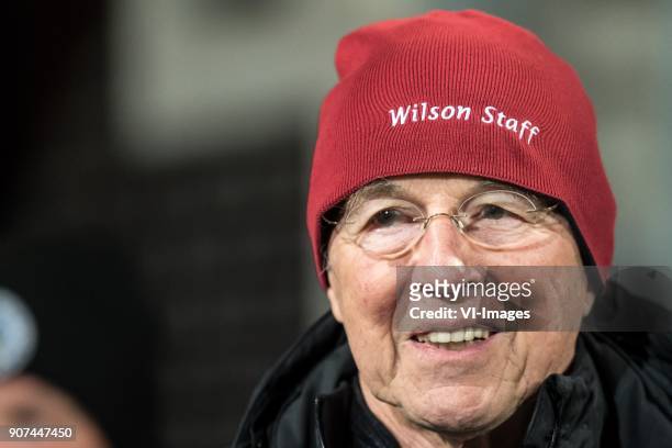 Former coach Joop Brand during the Jupiler League match between Telstar and FC Eindhoven at the Rabobank IJmond Stadium on January 19, 2018 in...